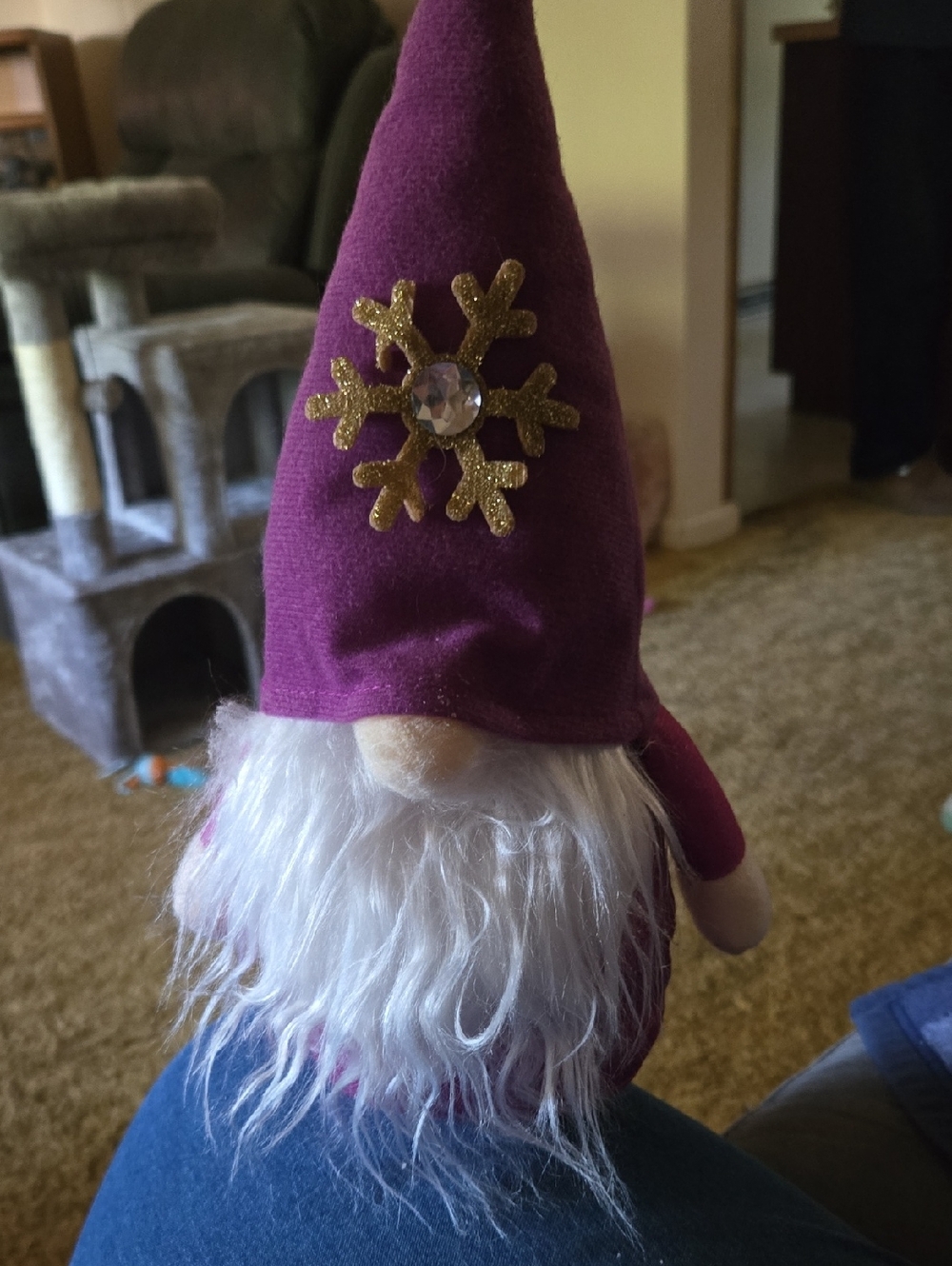Hobby Lobby Purple Gnome with Gold Snowflake Accent